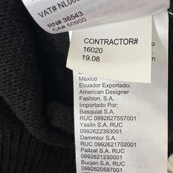 Calvin Klein Jeans Black Logo Knit Sweater Women’s L Y2K Spell Out Sleeve Back - Picture 7 of 7